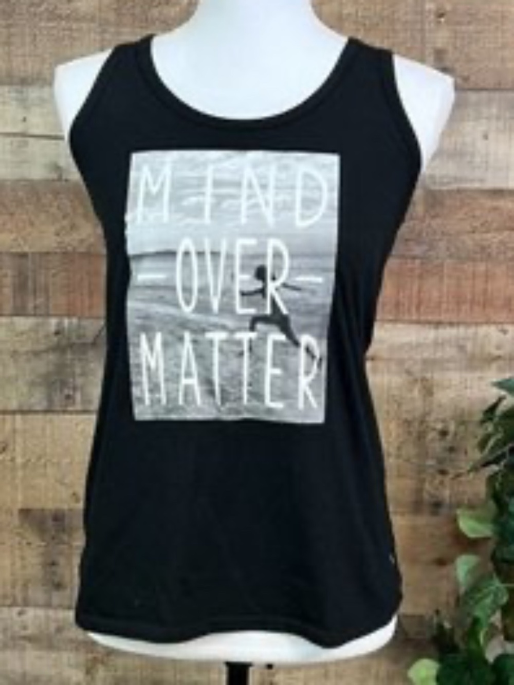 Women's Size Small Danskin Now "Mind Over Matter" Black Tank Top